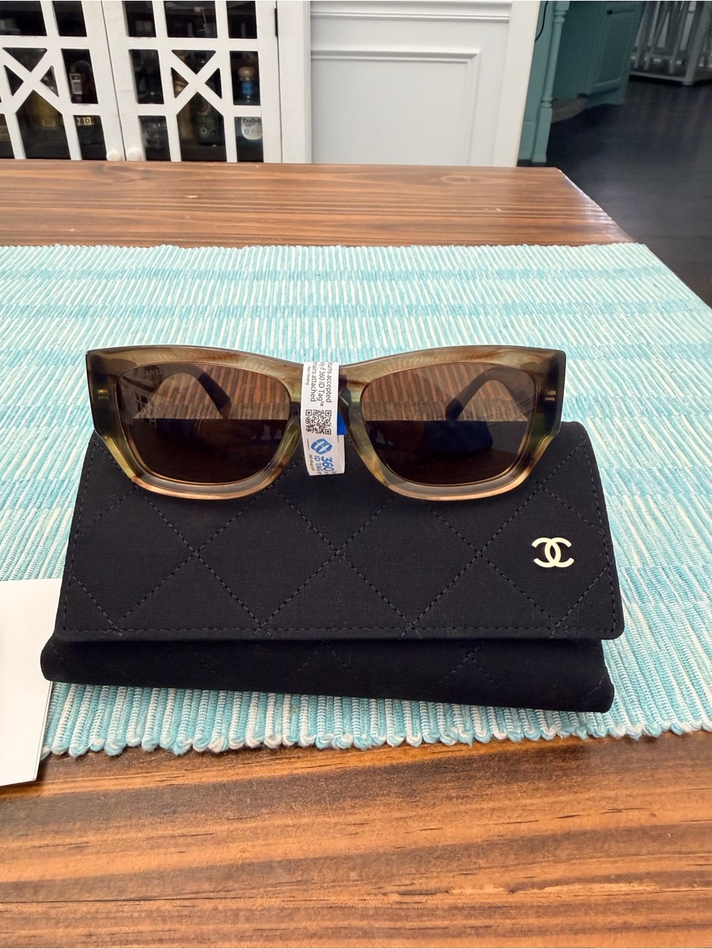 CHANEL Olive to Brown Gradient Square Womenβs Sunglasses